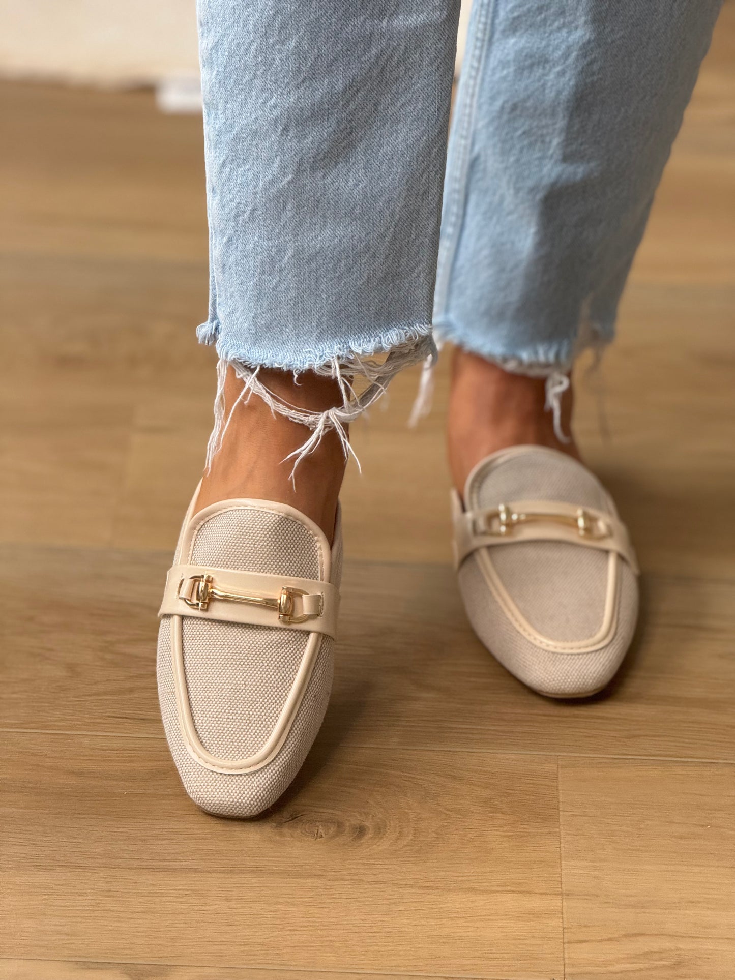 Mocassins ouverts beige