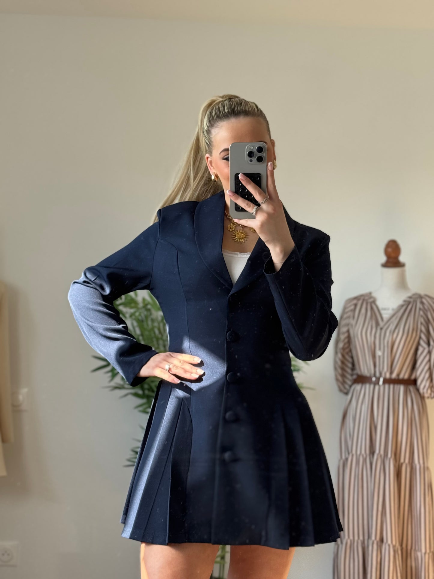 Blazer Robe Plissée