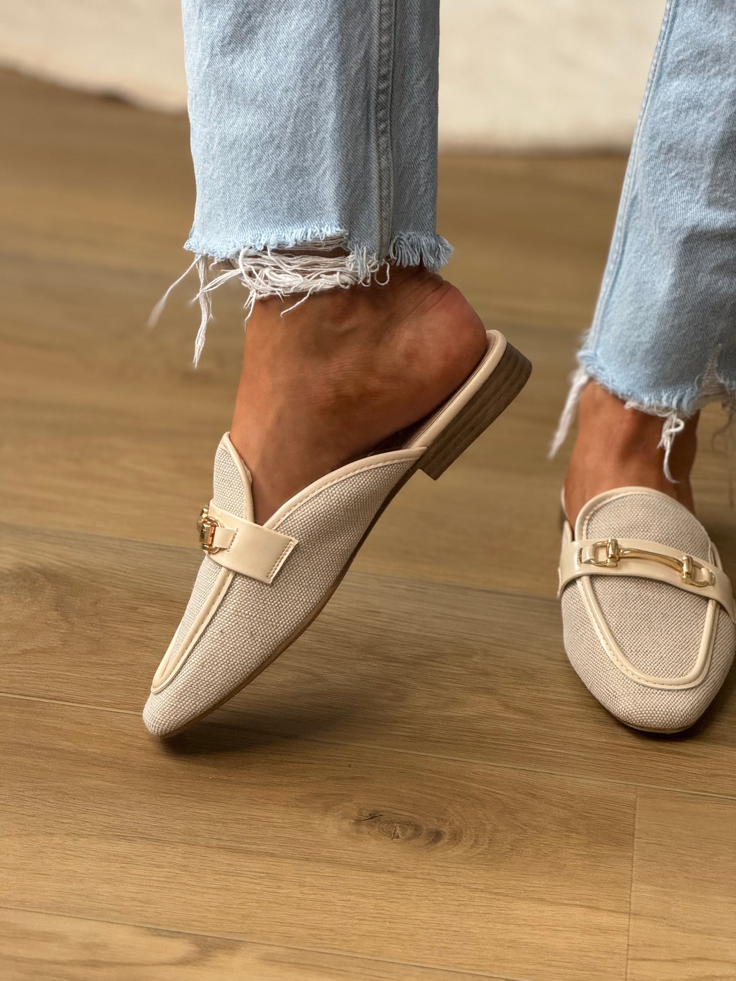 Mocassins ouverts beige