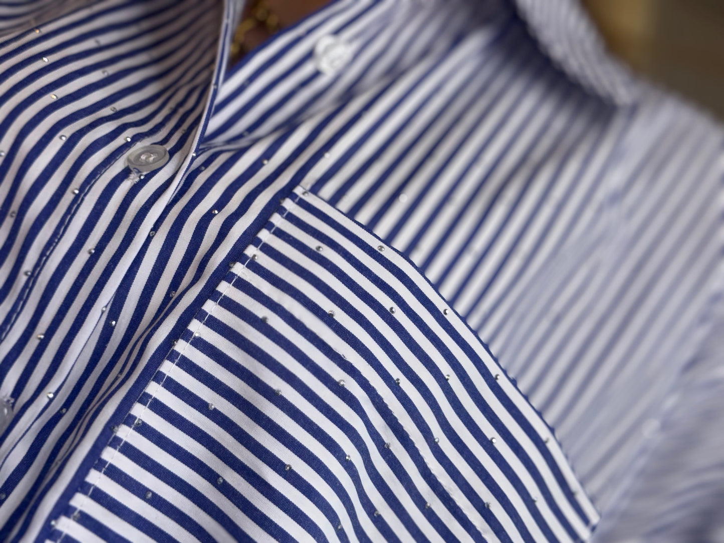Chemise Rayée Strass