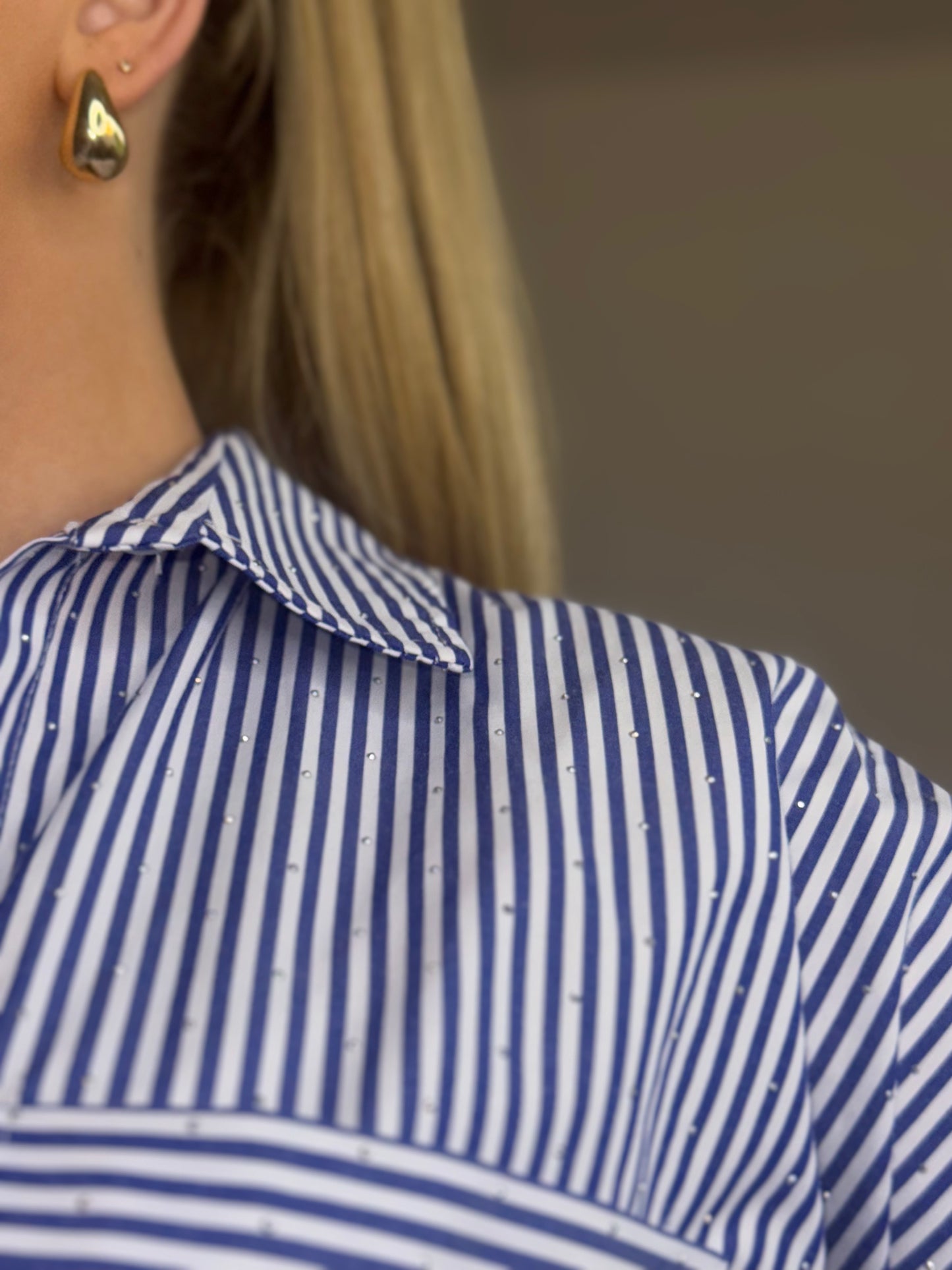 Chemise Rayée Strass