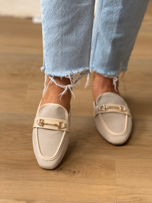 Mocassins ouverts beige