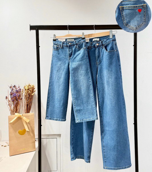 Jean matchy-matchy femme  – Détail cœur rouge